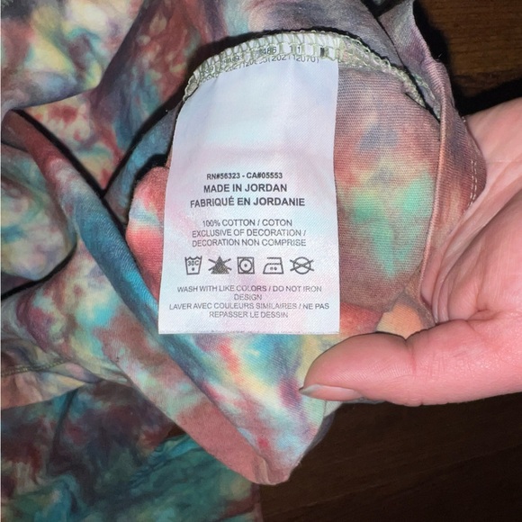 Nike Active Blue Red Multicolor Tie Dye Classic Cotton Short Sleeve Shirt Size M - Picture 10 of 11